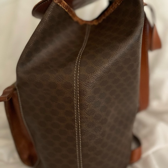 CELINE Vintage Macadam Backpack with Side Zipper Pocket and Single Magnetic Flap - Picture 2 of 16
